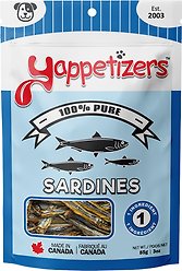 Yappetizers One Ingredient Sardine Dog Treats, 85-g bag