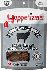 Yappetizers One Ingredient Lamb Heart Dog Treats, 85-g bag