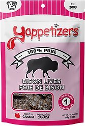 Yappetizers One Ingredient Bison Liver Dog Treats, 85-g bag