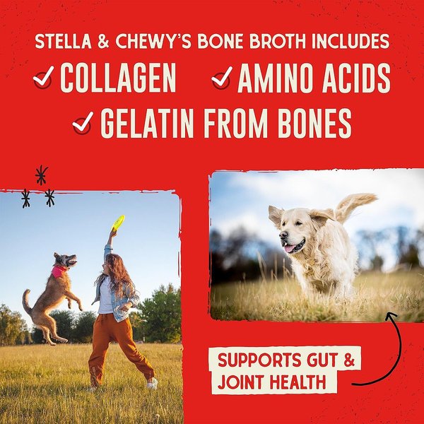 Show full view: Stella & Chewy's Bountiful Bone Broth Grass-Fed Beef Recipe Meal Dog Food Topper, 16-oz pouch slide 7 of 10