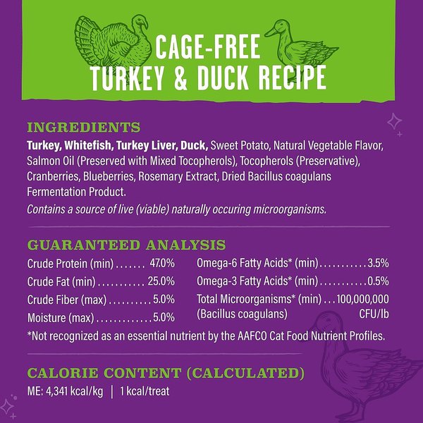 Show full view: Stella & Chewy's Meowfulls Turkey & Duck Recipe Grain-Free Freeze-Dried Cat Treats, 1.5-oz bag slide 7 of 9
