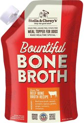 Stella & Chewy's Bountiful Bone Broth Grass-Fed Beef Recipe Meal Dog Food Topper, 16-oz pouch