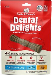 Stella & Chewy's Dental Delights Medium Dental Dog Treats, 5.5-oz bag