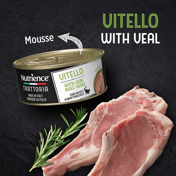 Show full view: Nutrience Trattoria with Veal Mousse Wet Cat Food, 85-g can, case of 24 slide 4 of 8