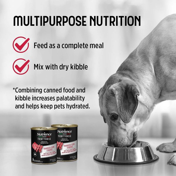 Show full view: Nutrience Trattoria Tuna with Rice Wet Dog Food, 400-g can, case of 12 slide 6 of 8