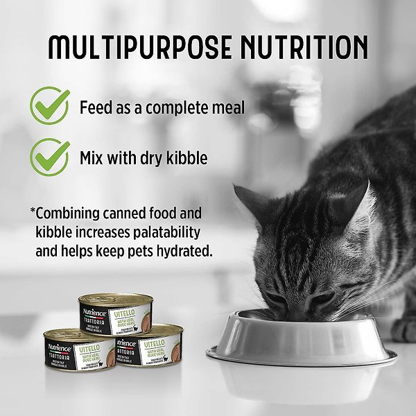 Show full view: Nutrience Trattoria with Veal Mousse Wet Cat Food, 85-g can, case of 24 slide 6 of 8