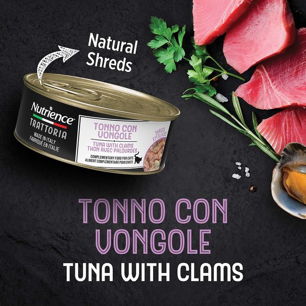 Show full view: Nutrience Trattoria Tuna with Clam Shreds Wet Cat Food, 70-g can, case of 24 slide 4 of 8