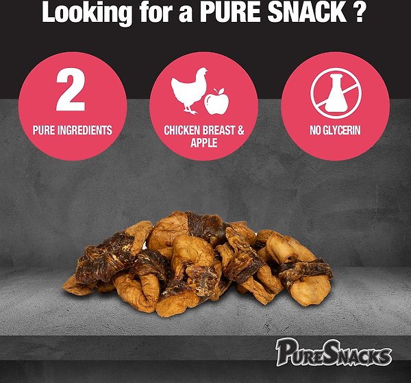 Show full view: PureSnacks Air-Dried Chicken & Apple Jerky Dog Treats, 539-g bag slide 3 of 8