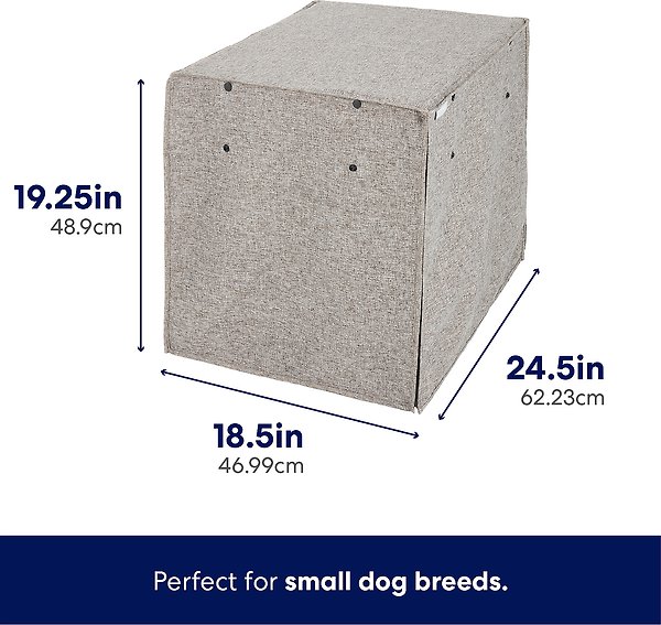 Show full view: Frisco Faux Linen Dog Crate Cover, Brown, 24-in slide 3 of 8