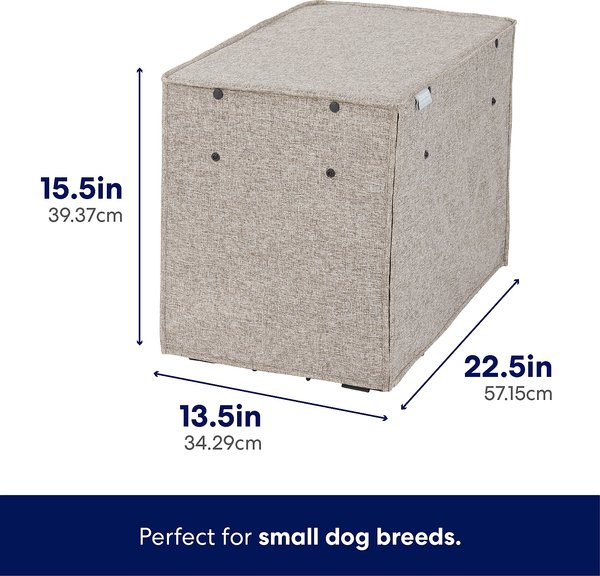 Show full view: Frisco Faux Linen Dog Crate Cover, Brown, 22-in slide 3 of 8