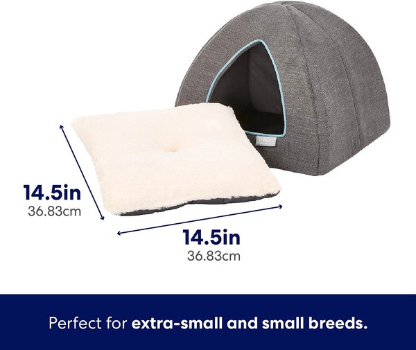 Show full view: Frisco Igloo Covered Cat & Dog Bed, Gray slide 3 of 9