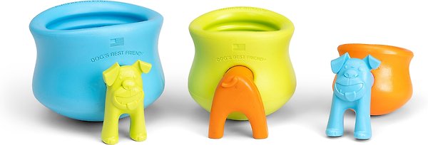 Show full view: West Paw Zogoflex Toppl Tough Treat Dispensing Dog Chew Toy, Tangerine, Small slide 6 of 7