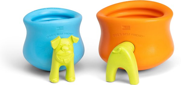 Show full view: West Paw Zogoflex Toppl Tough Treat Dispensing Dog Chew Toy, Aqua Blue, Large slide 6 of 9