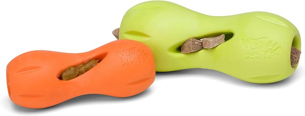 Show full view: West Paw Qwizl Tough Treat Dispensing Dog Chew Toy, Granny Smith, Large slide 5 of 6