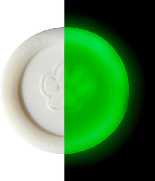 Show full view: West Paw Zogoflex Glow Zisc Flying Disc Dog Toy, Green, Large slide 3 of 4