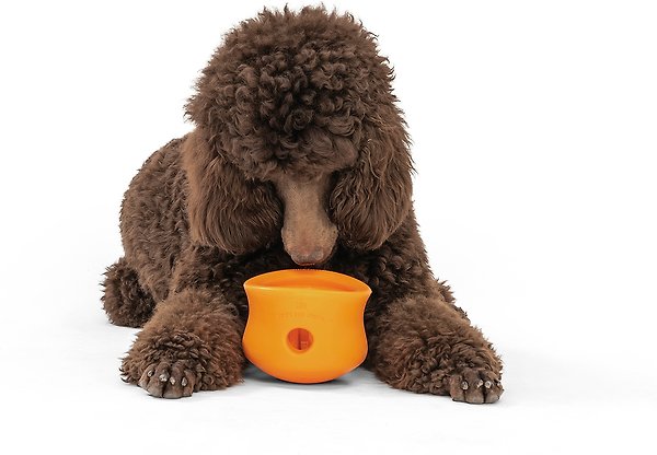 Show full view: West Paw Zogoflex Toppl Tough Treat Dispensing Dog Chew Toy, Tangerine, X-Large slide 8 of 9