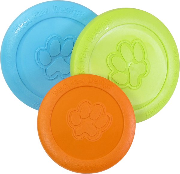 Show full view: West Paw Zogoflex Zisc Flying Disc Dog Toy, Tangerine, Small slide 3 of 4
