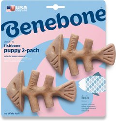 Benebone Fishbone Tough Puppy Chew Toy, 2 count