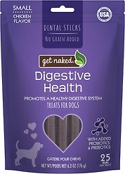 Get Naked Digestive Health Grain-Free Dental Stick Dog Treats, Small, 18 count