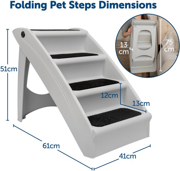 Show full view: PetSafe CozyUp Foldable Cat & Dog Stairs, Grey, Large slide 6 of 9