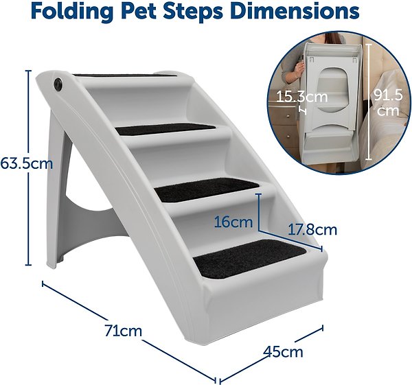 Show full view: PetSafe CozyUp Foldable Cat & Dog Stairs, Grey, X-Large slide 6 of 9