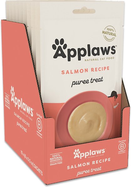 Show full view: Applaws Salmon Puree Lickable Cat Treat, 0.5-oz pouch, case of 60 slide 7 of 8