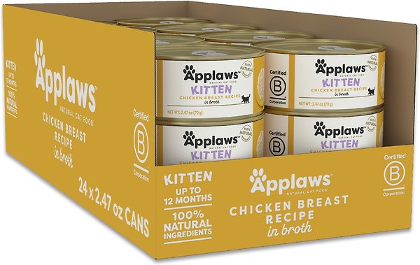 Show full view: Applaws Chicken Breast in Broth Wet Kitten Food, 2.47-oz can, case of 24 slide 8 of 10