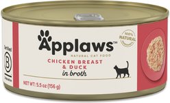 Applaws Chicken Breast with Duck in Broth Wet Cat Food, 5.5-oz can, case of 24