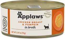 Applaws Chicken Breast with Pumpkin Canned Cat Food, 2.47-oz can, case of 24