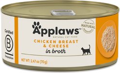 Applaws Chicken Breast with Cheese Canned Cat Food, 2.47-oz can, case of 24