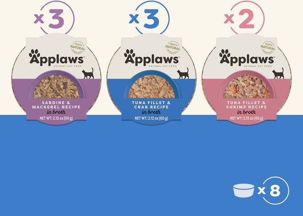Show full view: Applaws Fish Selection in Broth Pot Variety Pack, 2.21-oz, case of 8 slide 7 of 9