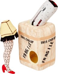 Frisco Holiday Fragile Box Hide & Seek Puzzle Plush Squeaky Dog Toy, Small/Medium