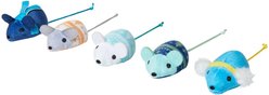 Frisco Holiday Festive Arctic Blues Mice Plush Cat Toy with Catnip, 5 count