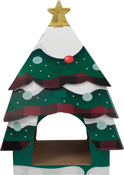 Show full view: Frisco Holiday Christmas Tree Cardboard Cat House slide 3 of 7