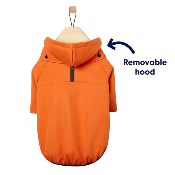Show full view: Frisco Bonded Wind & Water Resistant Dog & Cat Coat With Removable Hood, Orange, Medium slide 4 of 10