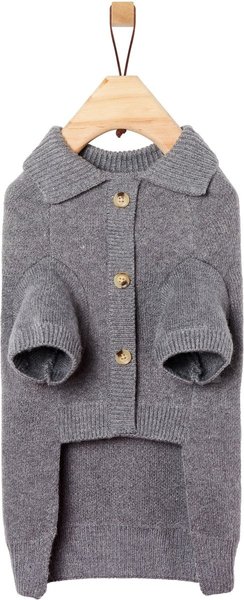 Show full view: Frisco Collared Dog & Cat Sweater Cardigan, Gray, X-Small slide 5 of 9