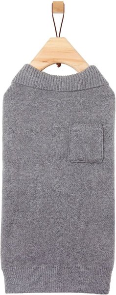 Show full view: Frisco Collared Dog & Cat Sweater Cardigan, Gray, X-Small slide 4 of 9