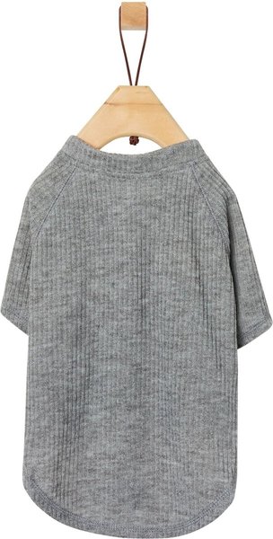 Show full view: Frisco Ribbed Henley Dog & Cat T-Shirt, Gray, Large slide 3 of 8