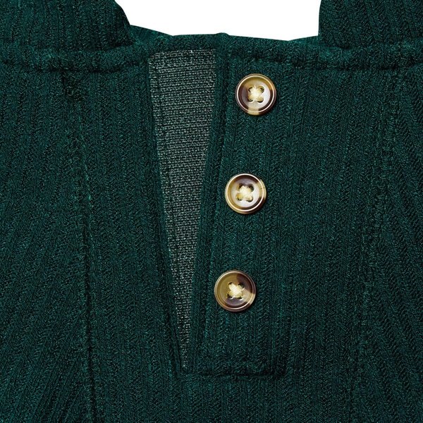 Show full view: Frisco Ribbed Henley Dog & Cat T-Shirt, Green, X-Small slide 7 of 9