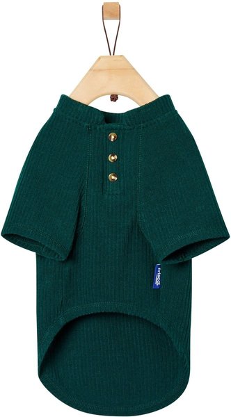 Show full view: Frisco Ribbed Henley Dog & Cat T-Shirt, Green, XX-Large slide 4 of 8