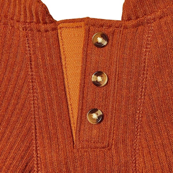 Show full view: Frisco Ribbed Henley Dog & Cat T-Shirt, Brown, X-Large slide 6 of 8