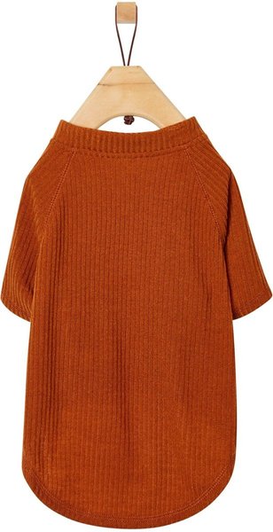 Show full view: Frisco Ribbed Henley Dog & Cat T-Shirt, Brown, X-Large slide 3 of 8