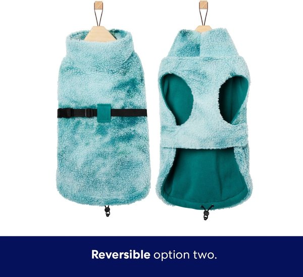 Show full view: Frisco Mediumweight Reversible Two-Tone Fleece and Sherpa Dog & Cat Vest, Teal, XX-Large slide 4 of 9