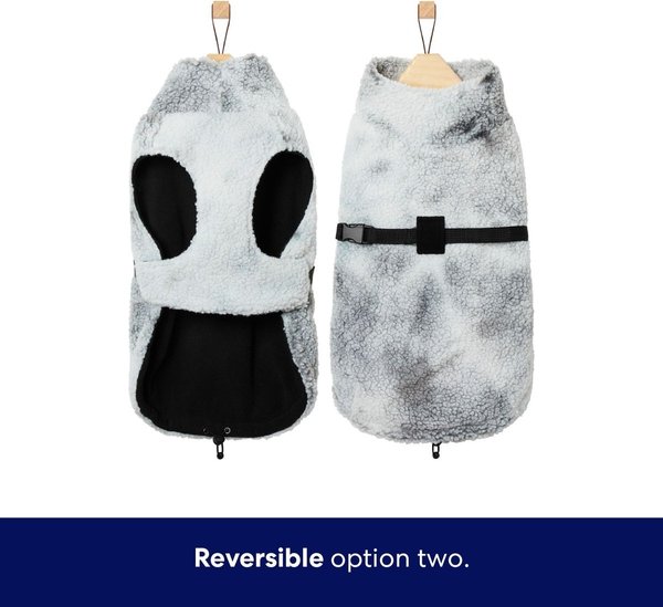 Show full view: Frisco Mediumweight Reversible Two-Tone Fleece and Sherpa Dog & Cat Vest, Black, Large slide 4 of 9