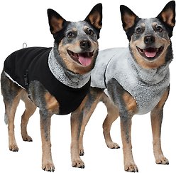 Frisco Mediumweight Reversible Two-Tone Fleece and Sherpa Dog & Cat Vest, Black, Large