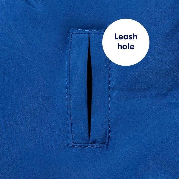 Show full view: Frisco Mediumweight Quilted Dog & Cat Puffer with Removable Hood, Blue, Medium slide 6 of 10