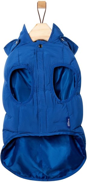 Show full view: Frisco Mediumweight Quilted Dog & Cat Puffer with Removable Hood, Blue, Medium slide 5 of 10