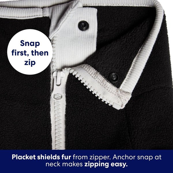 Show full view: Frisco Lightweight Polar Fleece Dog & Cat 1/4 Zip, Black, XX-Large slide 6 of 9