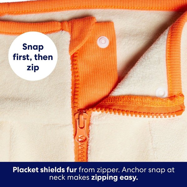 Show full view: Frisco Lightweight Polar Fleece Dog & Cat 1/4 Zip, Cream, XX-Large slide 6 of 9