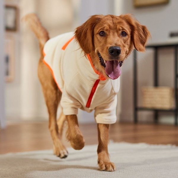 Show full view: Frisco Lightweight Polar Fleece Dog & Cat 1/4 Zip, Cream, X-Large slide 7 of 9